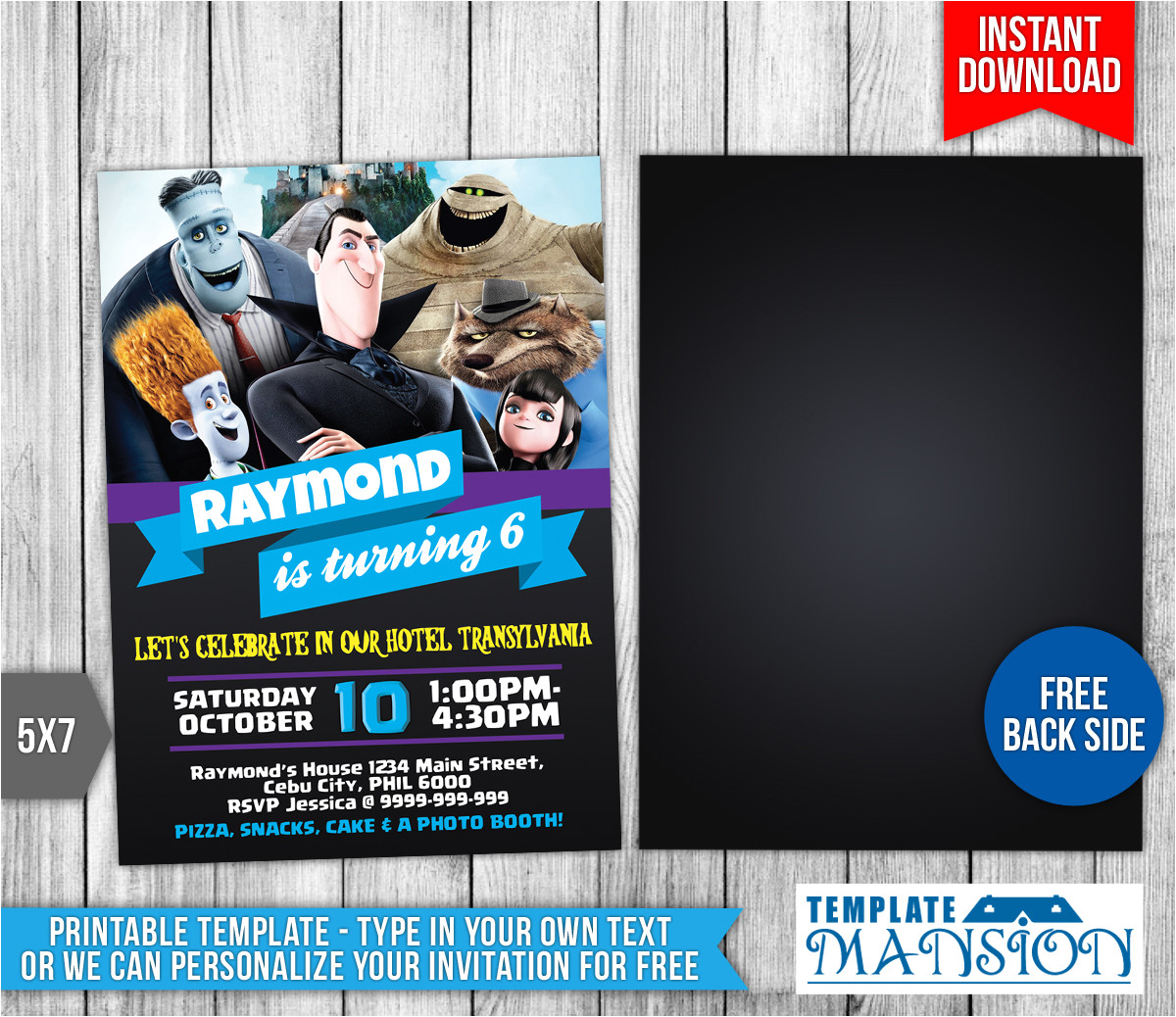 Hotel Party Invitation Template Hotel Transylvania Birthday Invitation 2 by