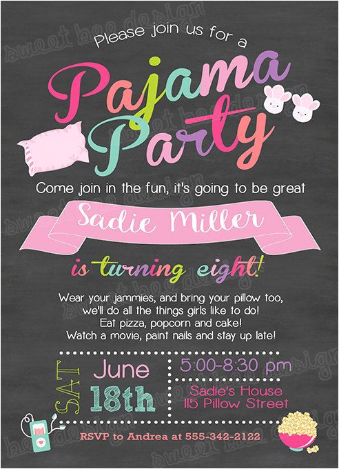 Hotel Party Invitation Template Pajamas Birthday Invitation Slumber Party Invitation