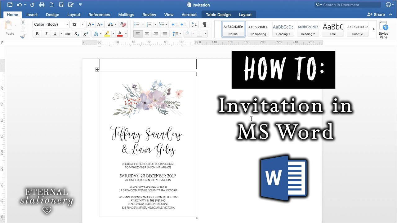 How to Make A Wedding Invitation Template On Microsoft Word How to Make An Invitation In Microsoft Word Diy Wedding