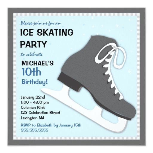 Ice Skating Party Invitation Template Free Cool Dudes Ice Skating Birthday Party Invitation Zazzle