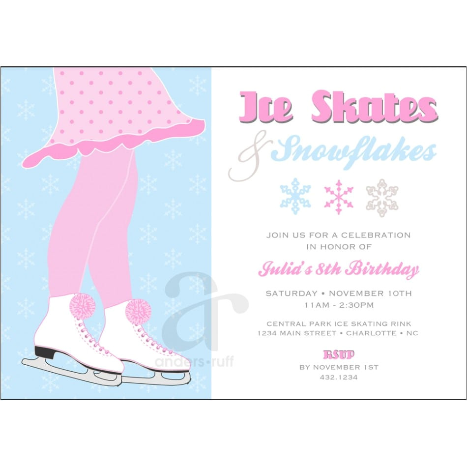 Ice Skating Party Invitation Template Free Free Skating Party Invitation Template