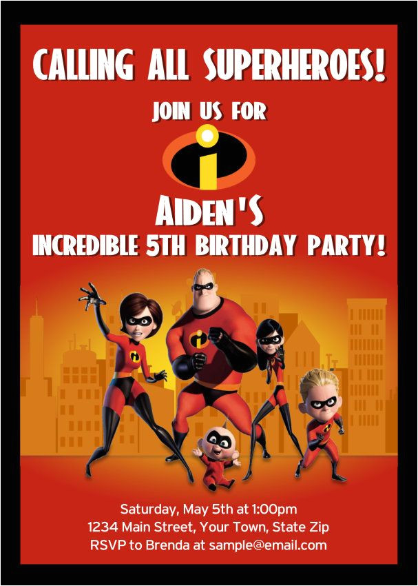 Incredibles Birthday Invitation Template the Incredibles Birthday Invitation Incredibles Invitation