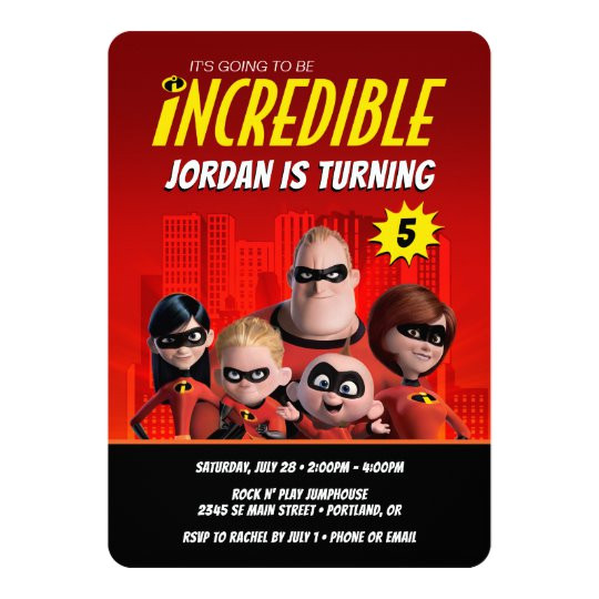 Incredibles Birthday Invitation Template the Incredibles Family Birthday Invitation Zazzle Com
