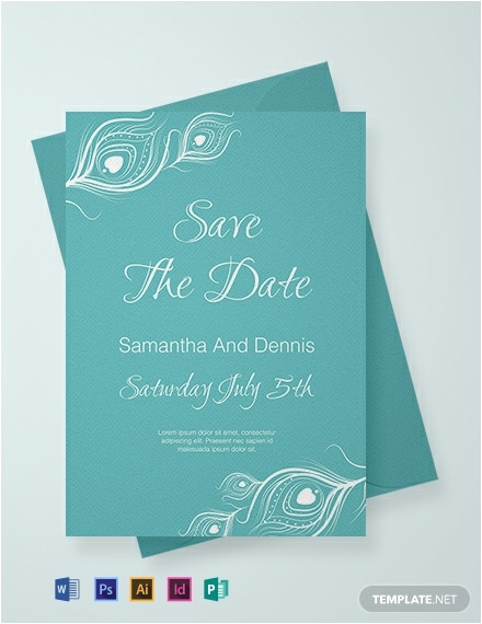 Indesign Wedding Invitation Template Free Free Elegant Peacock Wedding Invitation Template Download