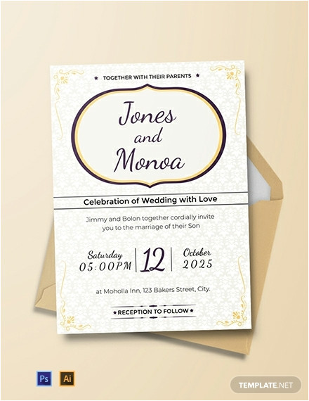Indesign Wedding Invitation Template Free Free Floral Wedding Invitation Template Word Psd