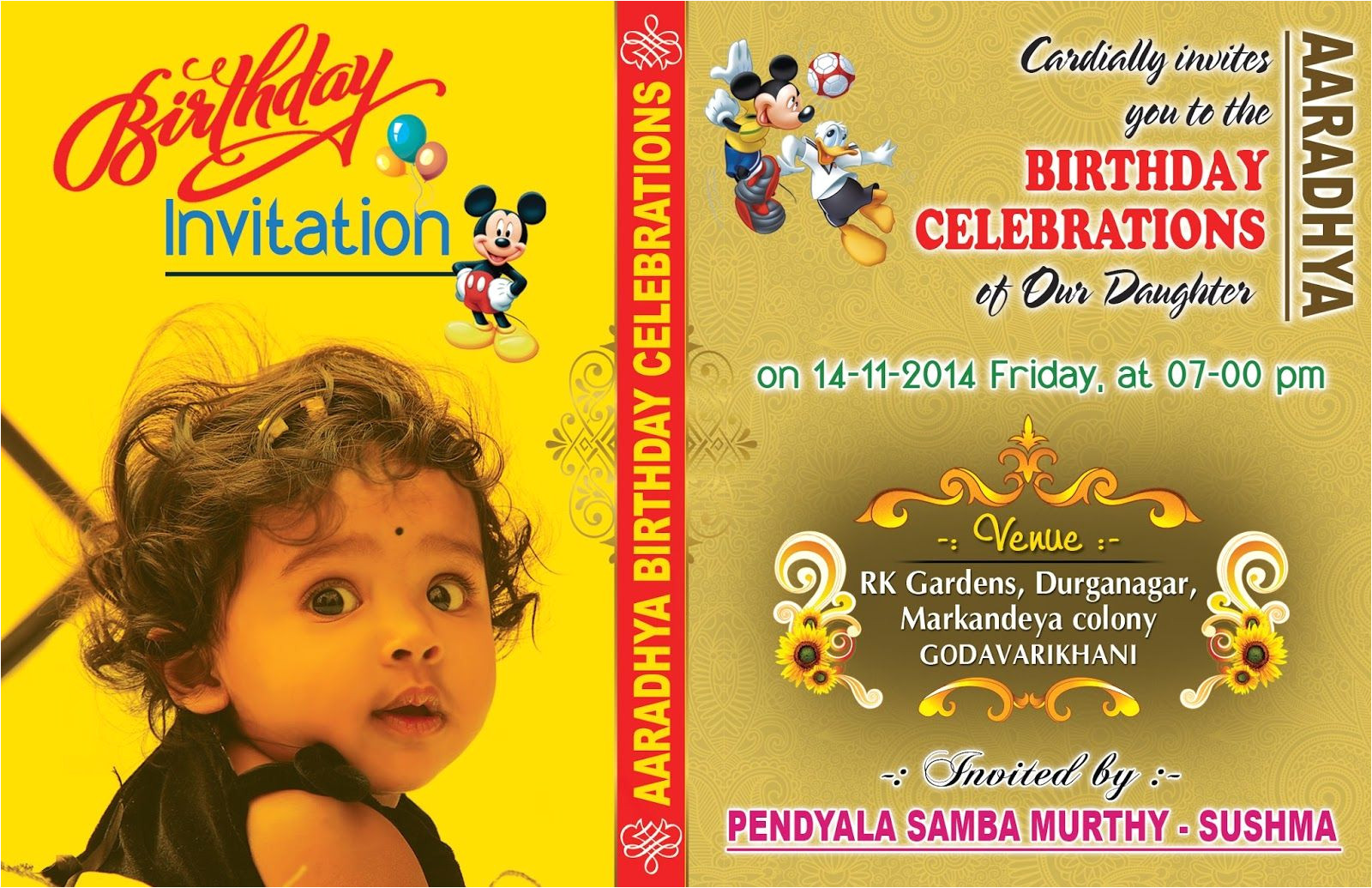 Indian Birthday Invitation Card Template Birthday Invitation Card Psd Template Free Birthday