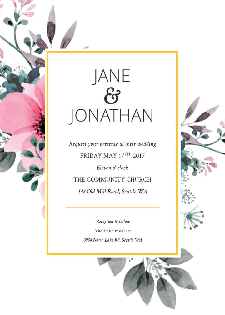 Invitation Card format for Wedding 16 Free Invitation Card Templates Examples Lucidpress