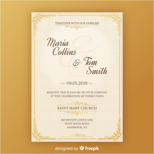 Invitation Card format for Wedding Wedding Invitation Card Template Vector Free Download