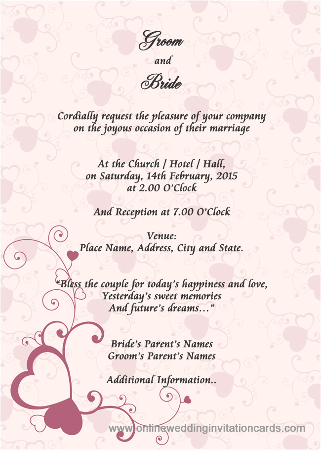 Invitation Cards Samples Wedding My Blog Invitation