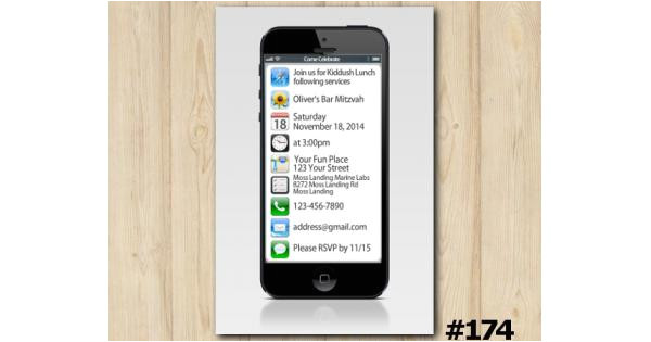 iPhone Party Invitation Template iPhone Birthday Invitation iPhone Invitation Template