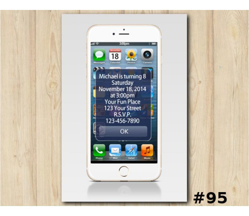 iPhone Party Invitation Template White iPhone Birthday Invitation iPhone Invitation Template