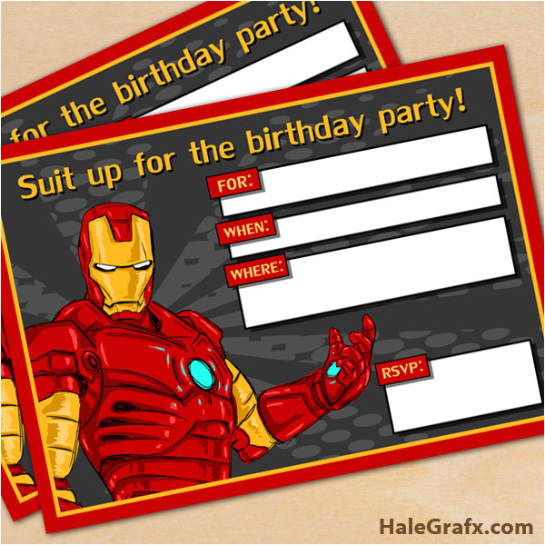 Iron Man Birthday Invitation Template Free Printable Avengers Iron Man Birthday Invitation