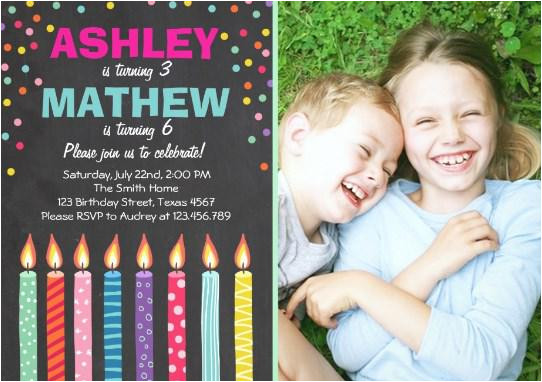Joint Birthday Party Invitation Template Dual Party Invitations Dn69 Advancedmassagebysara