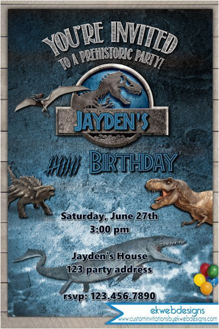 Jurassic World Party Invitation Template Jurassic World Birthday Invitation Jurassic Park