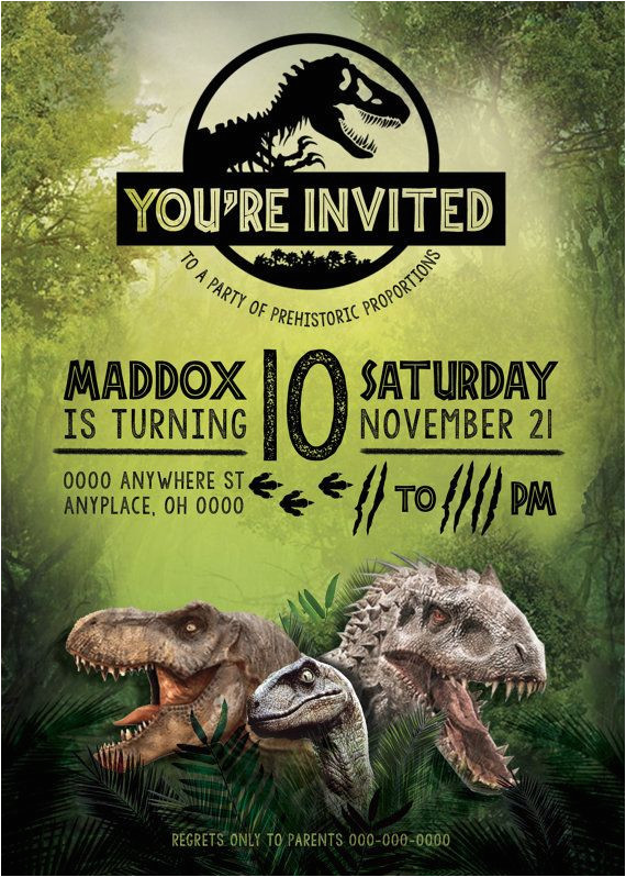 Jurassic World Party Invitation Template Jurassic World Birthday Invitation Jurassic World Party