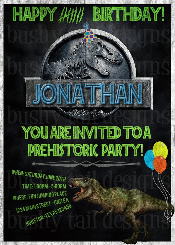 Jurassic World Party Invitation Template Jurassic World Birthday Invitation