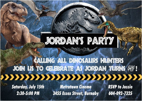 Jurassic World Party Invitation Template Jurassic World Custom Printable Birthday by 5dollarparty