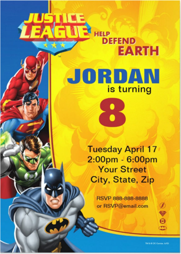 Justice League Birthday Invitation Template 21 Superhero Birthday Invitations Psd Vector Eps Ai