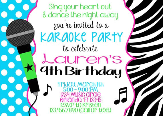 Karaoke Party Invitation Template Karaoke Party Invitation Templates
