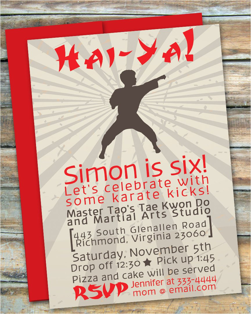 Karate Birthday Invitation Template Martial Arts Birthday Invitations Best Party Ideas