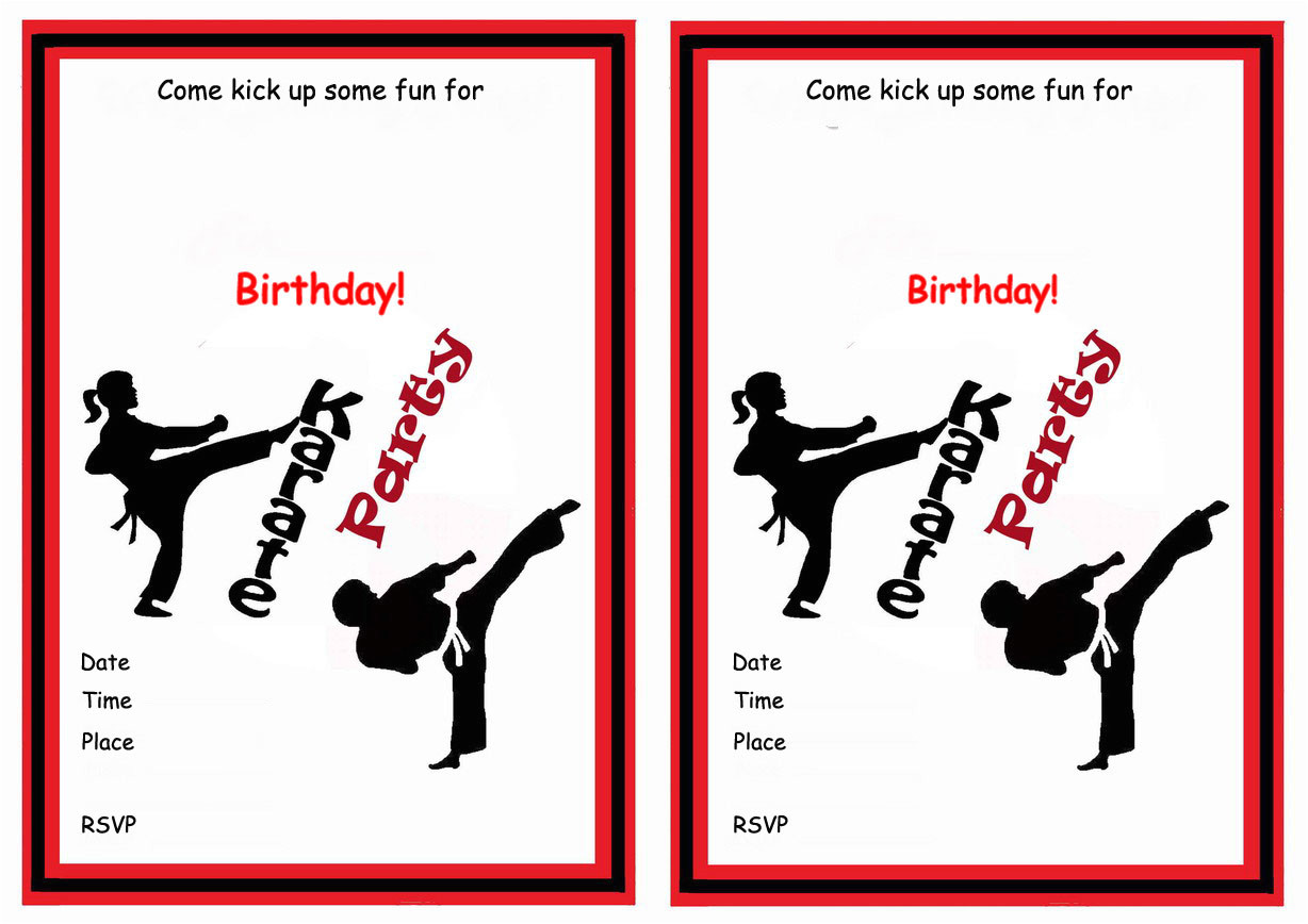 Karate Birthday Party Invitation Template Free 40th Birthday Ideas Free Karate Birthday Invitation Templates
