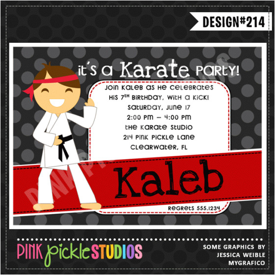 Karate Birthday Party Invitation Template Free Karate Kid Birthday Invitations