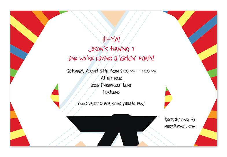 Karate Party Invitation Template Karate Chop Birthday Invitations by Invitation