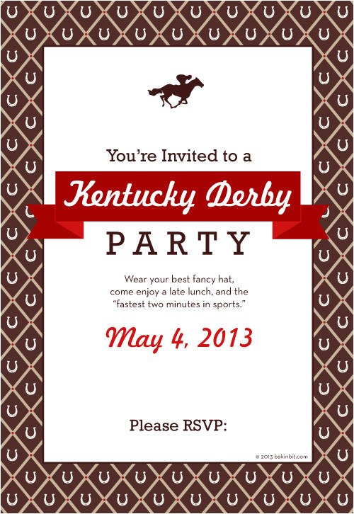 Kentucky Derby Party Invitation Template Kentucky Derby Party Ideas and Menu Bakin 39 Bit