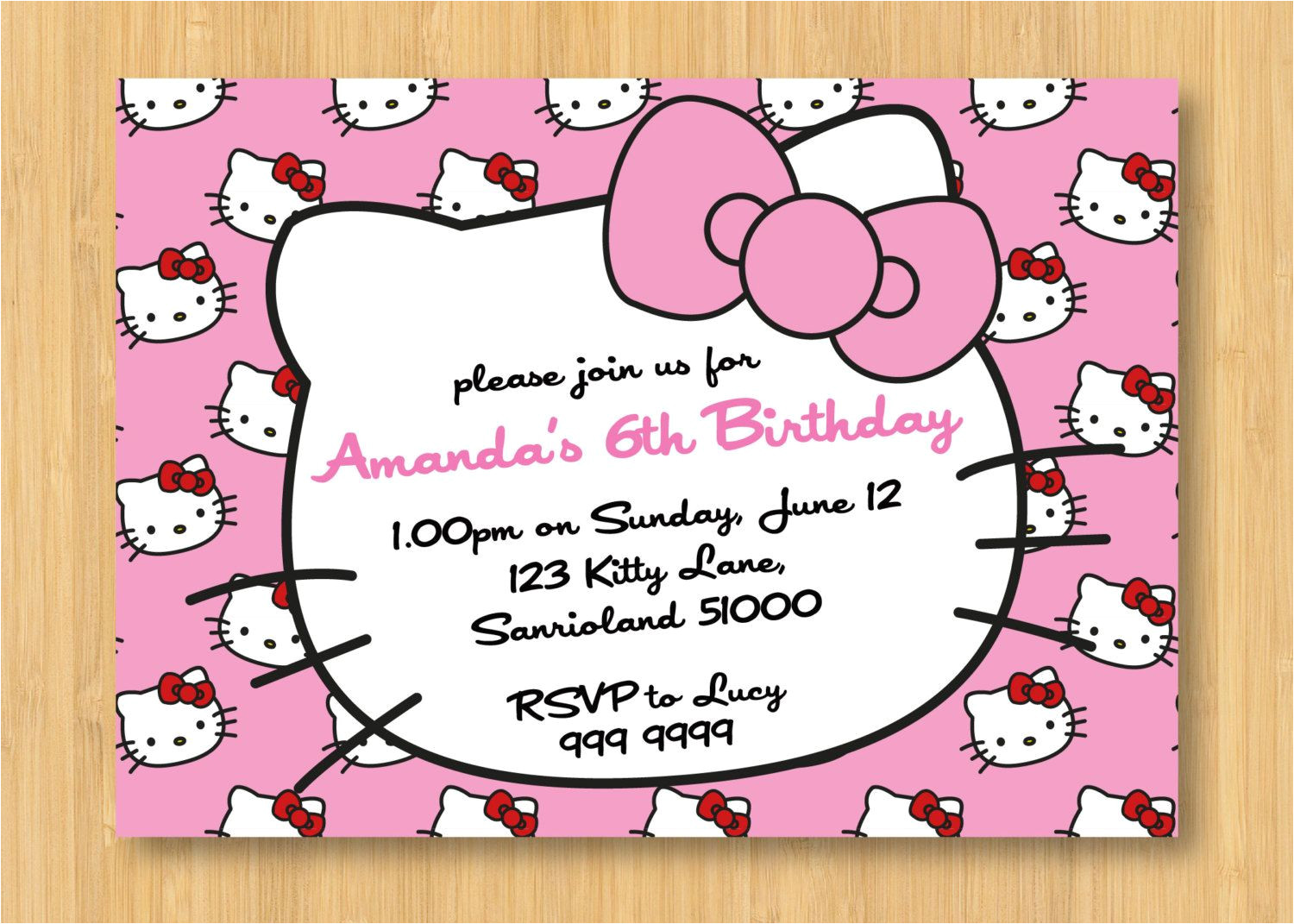 Kitty Party Invitation Template Hello Kitty Birthday Invitations Printable Free