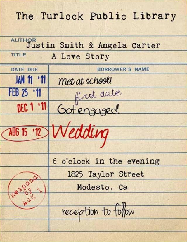 Library Card Wedding Invitation Template Items Similar to Library Card Invitation Library Wedding