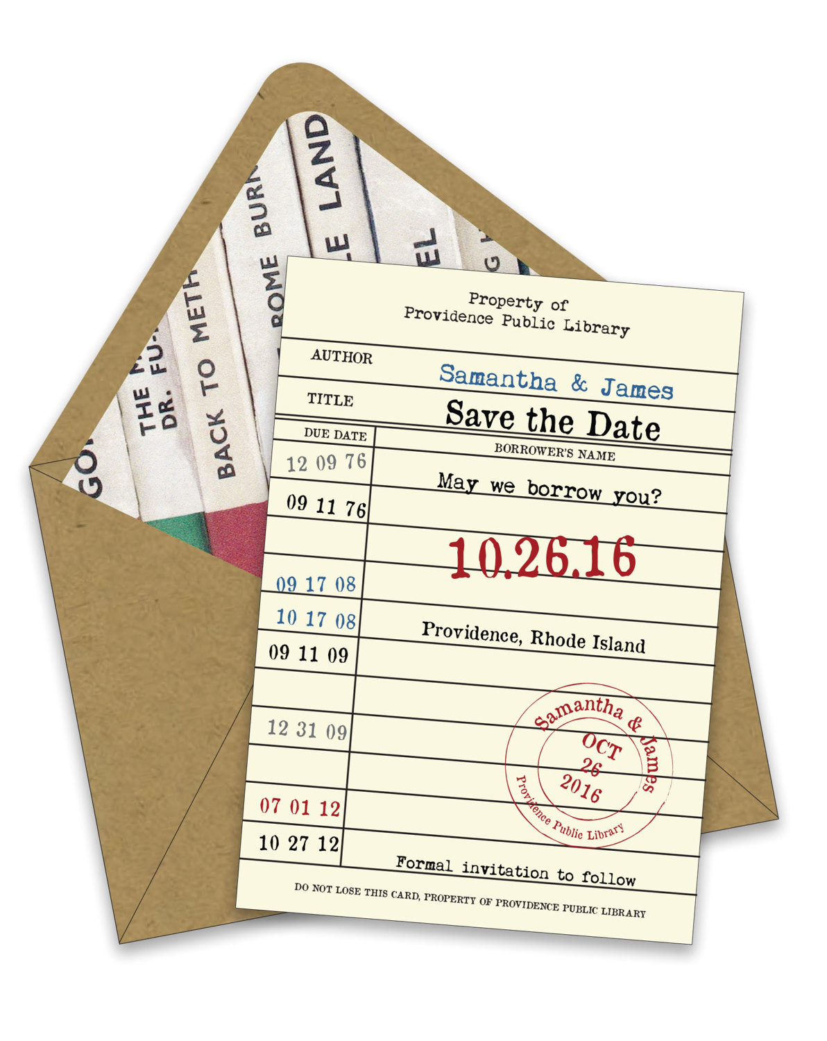 Library Card Wedding Invitation Template Library Card Save the Dates More by foreword Press Design