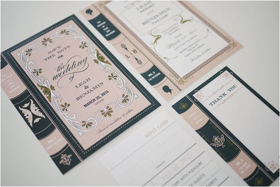 Library Card Wedding Invitation Template Vintage Library Book Wedding Invitation Printable by