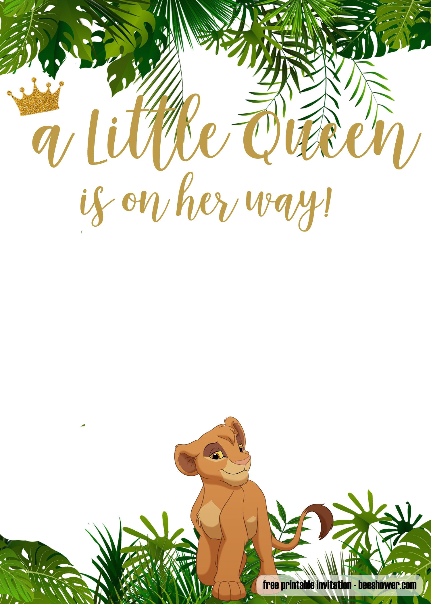 Lion King Party Invitation Template Free Printable Lion King Baby Shower Invitations Free