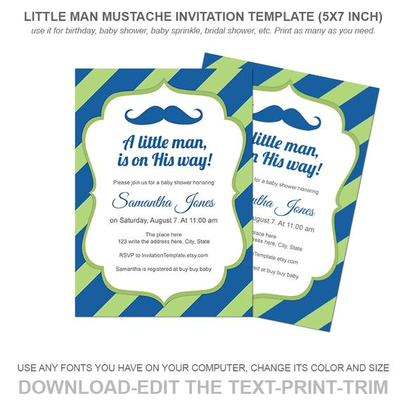 Little Man Birthday Invitation Template Free Online Items Similar to Little Man Mustache Invitation Template