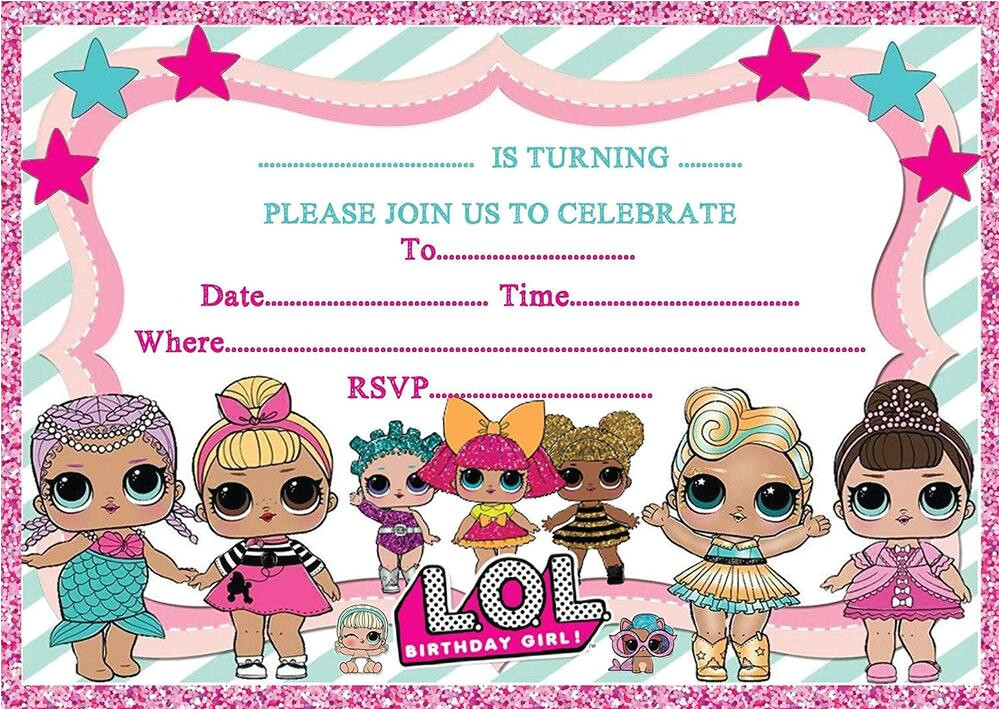 Lol Party Invitation Template Lol Birthday Party Invitations Invites Kids Girls
