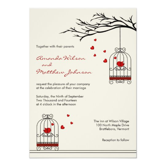 Love Birds Wedding Invitation Template Love Birds In Birdcages Wedding Invitations Zazzle Co Uk