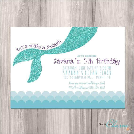 Mermaid Birthday Invitation Template Mermaid Birthday Invitation Little Mermaid Invitation