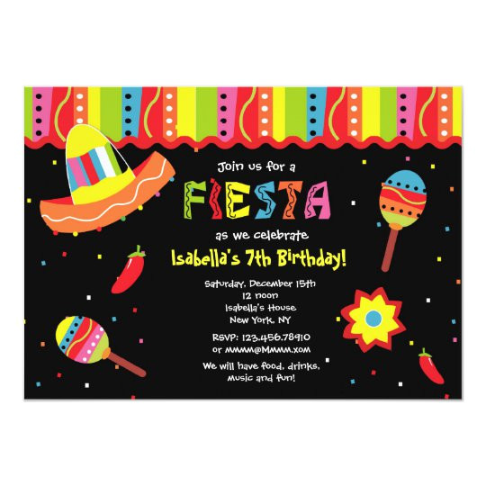 Mexican Party Invitation Template Mexican Fiesta Birthday Party Invitations Zazzle Com