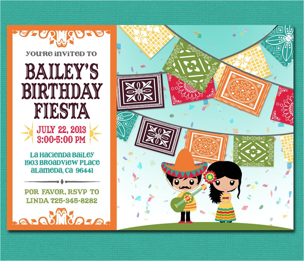 Mexican Party Invitation Template Print Yourself Kid 39 S Mexican Fiesta Invitation by