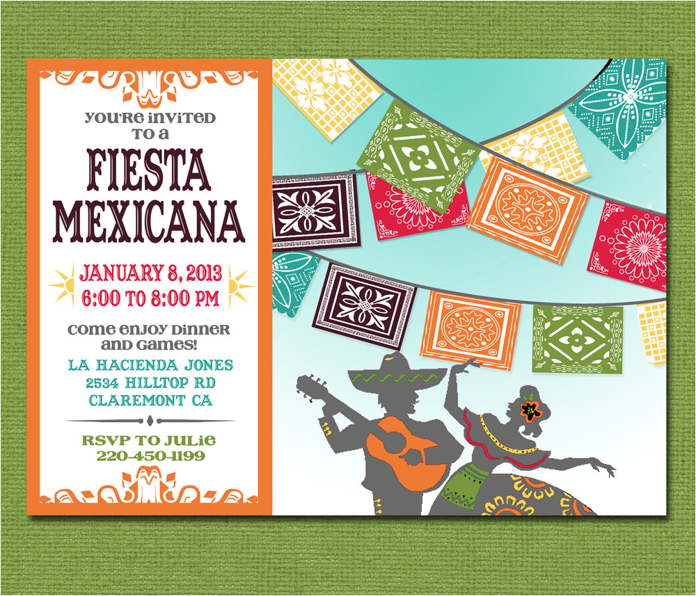 Mexican Party Invitation Template Print Yourself Mexican Fiesta Invitation Custom Printable