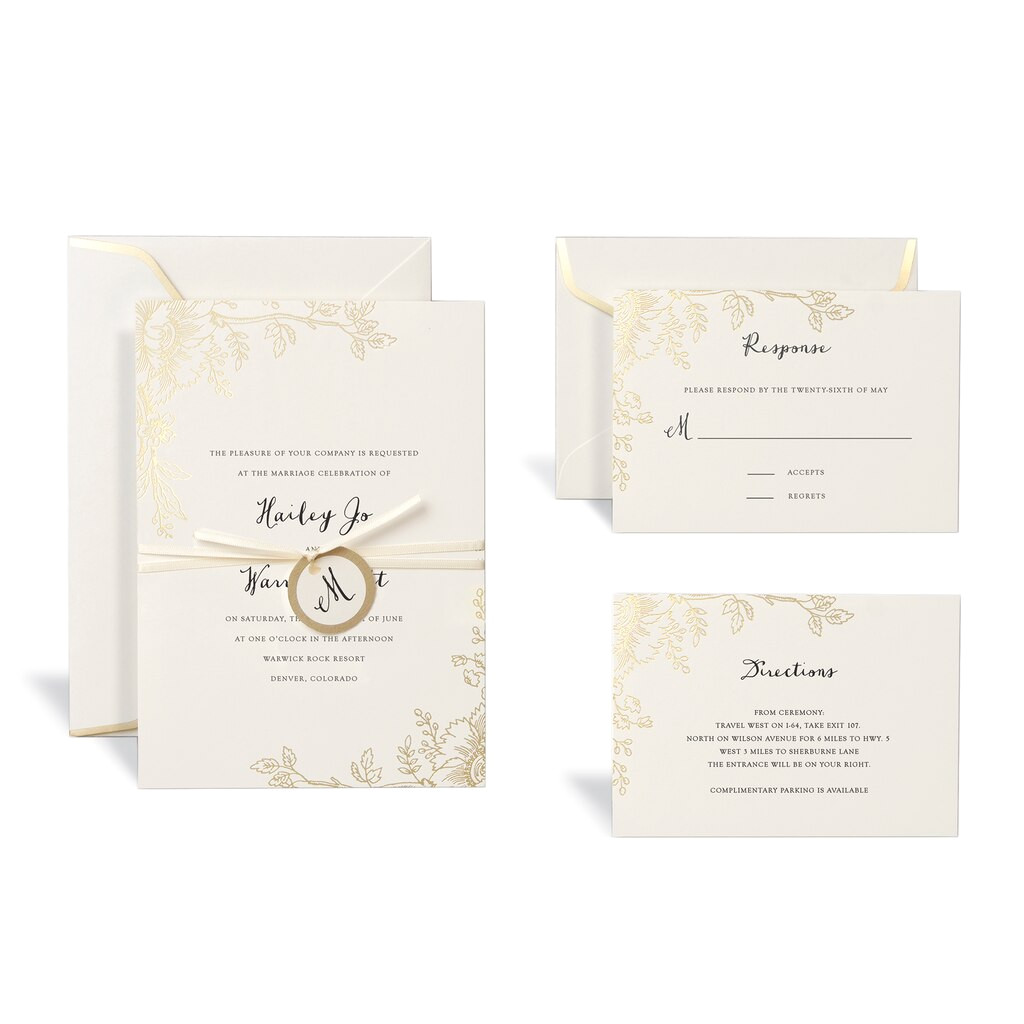 Michaels Wedding Invitation Template Shop for the Floral Gold Wedding Invitation Kit by