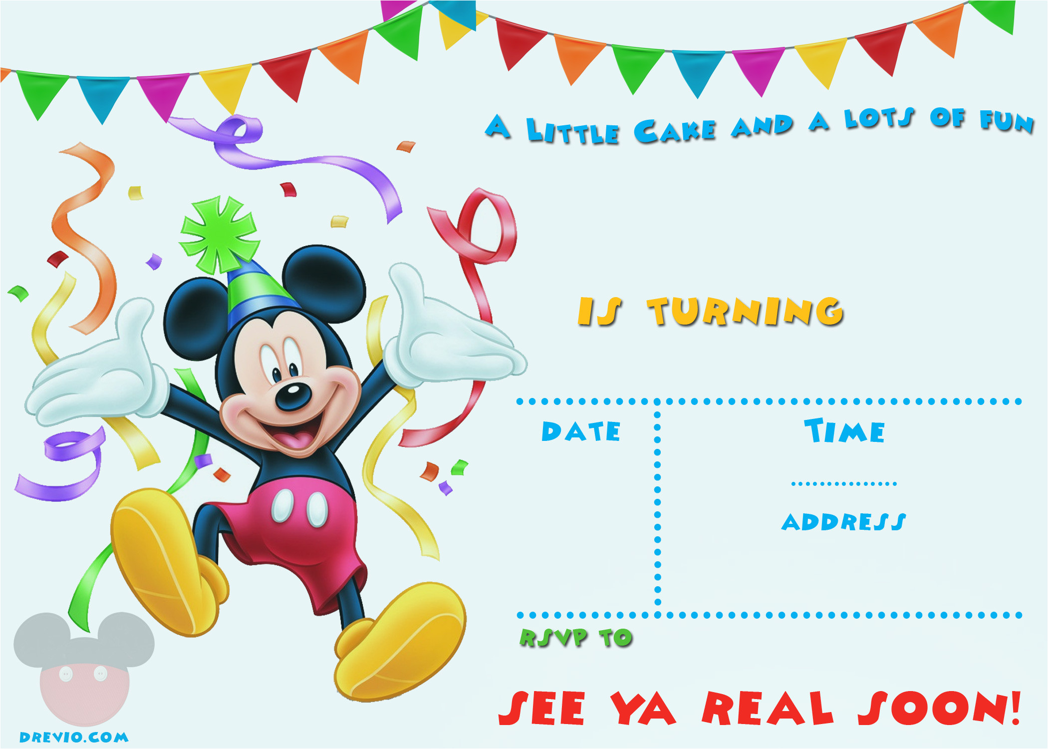 Mickey Mouse Birthday Invitation Template Free Mickey Mouse 1st Birthday Invitations Free
