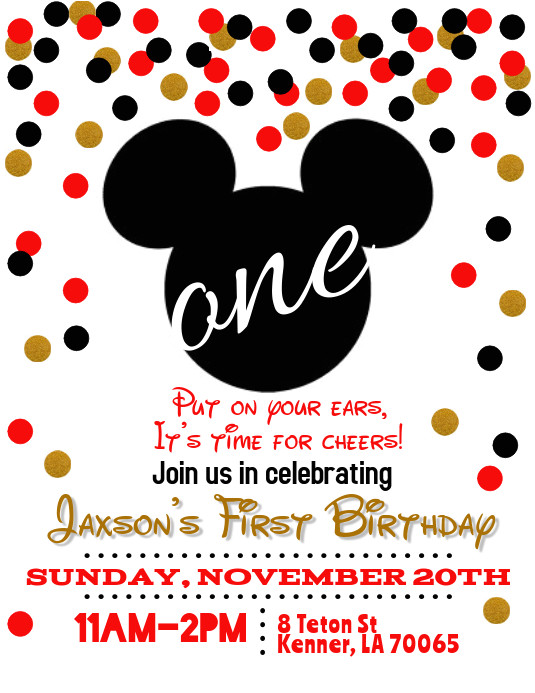 Mickey Mouse Birthday Invitation Template Mickey Mouse Birthday Invitation Template Postermywall