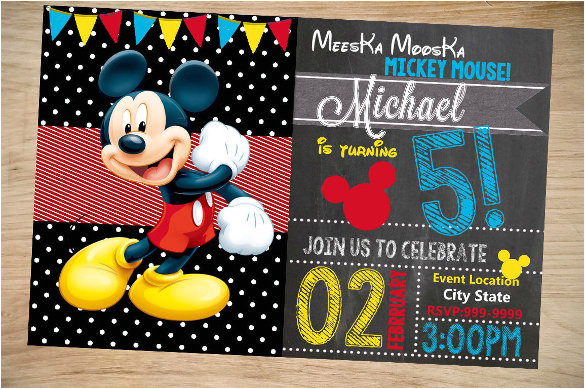 Mickey Mouse Party Invitation Template 31 Mickey Mouse Invitation Templates Free Sample