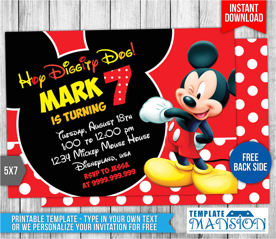 Mickey Mouse Party Invitation Template Mickey Mouse Birthday Invitation 4 by Templatemansion On