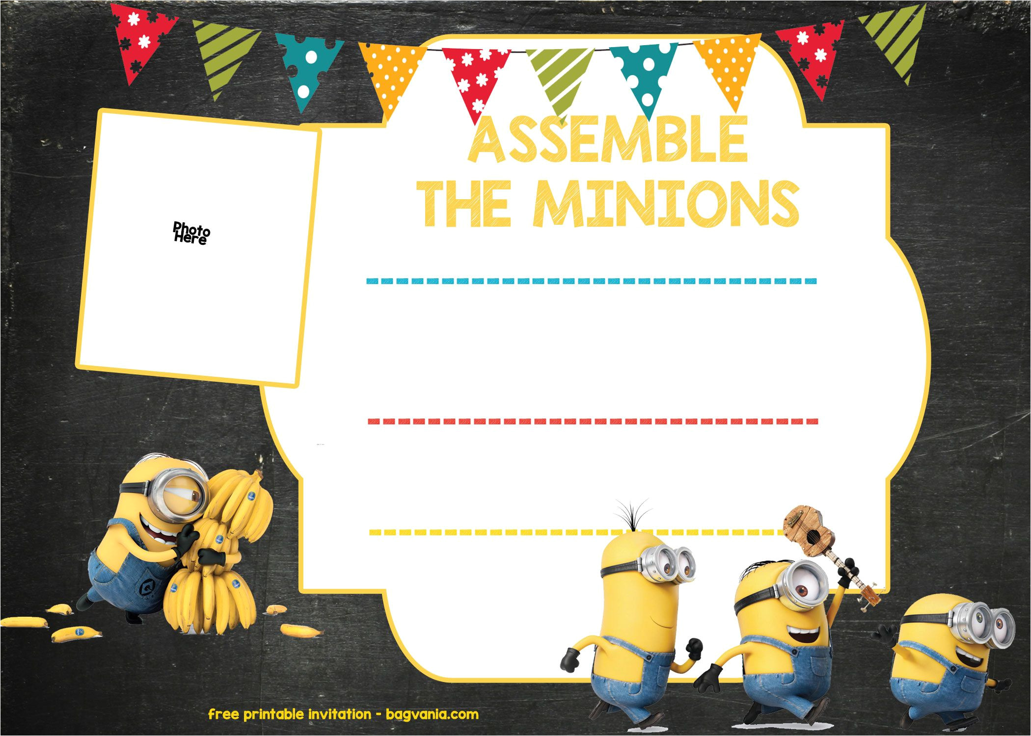 Minions Birthday Invitation Template Download Minion Birthday Invitation Template Free