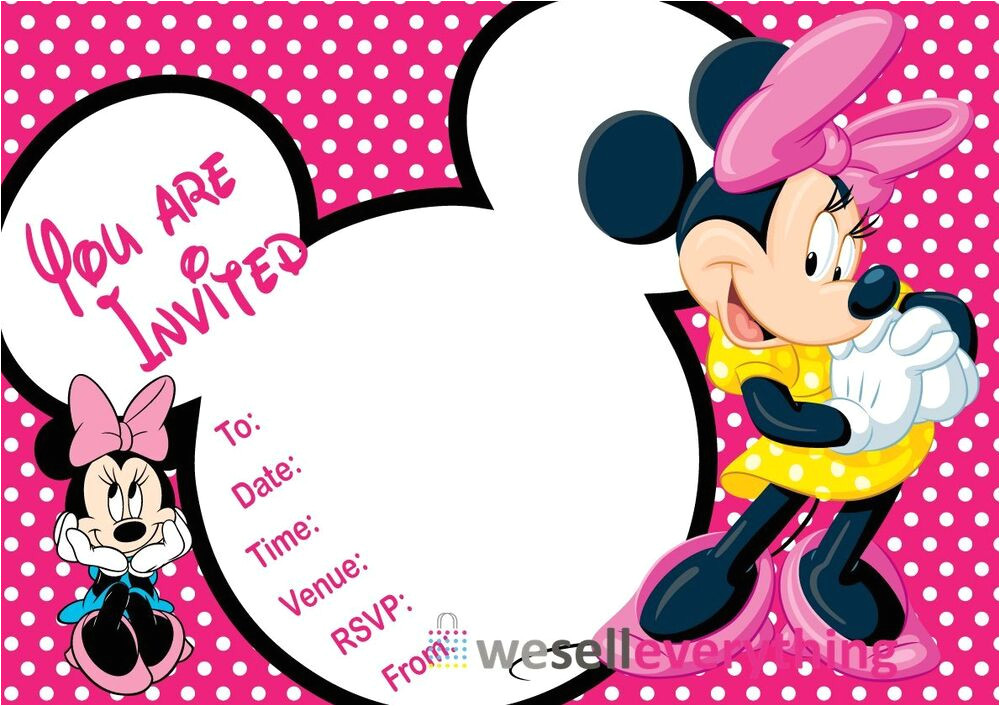 Minnie Mouse Birthday Invitation Template 20 Minnie Mouse Party Invitations Kids Children Quot S Invites
