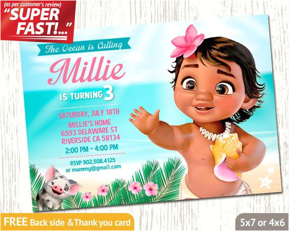Moana Birthday Invitation Template Moana Invitation Printable Moana Birthday Invitation Moana