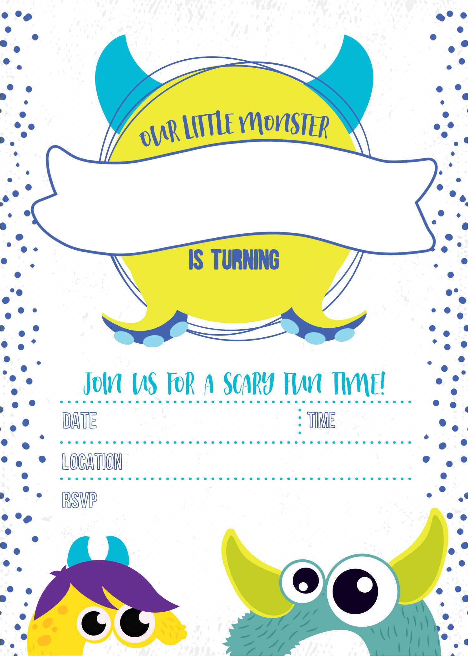 Monster Birthday Invitation Template Monster Birthday Invitation Free Printable In 2019 You