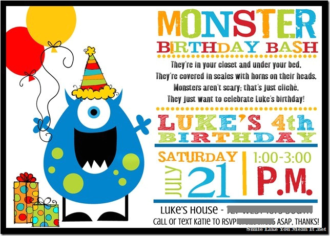 Monster Birthday Invitation Template Monster Birthday Invitations Ideas Bagvania Free